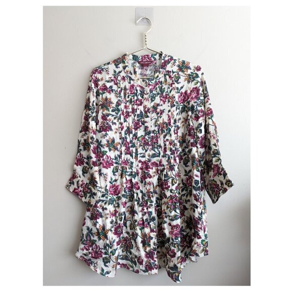 April Cornell Floral Button down blouse - Picture 1 of 8